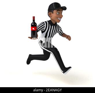 Lustige 3D-Illustration eines amerikanischen Schiedsrichters Stockfoto