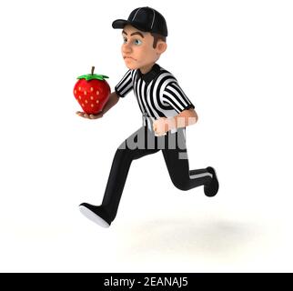 Lustige 3D-Illustration eines amerikanischen Schiedsrichters Stockfoto