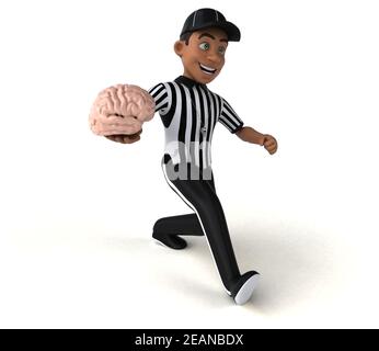 Lustige 3D-Illustration eines amerikanischen Schiedsrichters Stockfoto