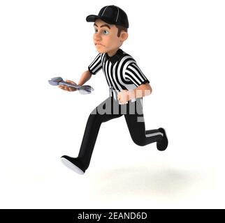 Lustige 3D-Illustration eines amerikanischen Schiedsrichters Stockfoto