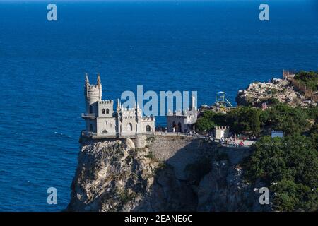 Die Schwalbennest-Burg thront auf Aurora Cliff, Jalta, Krim, Ukraine, Europa Stockfoto