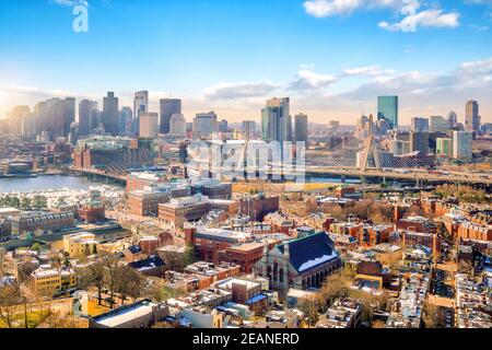 Die Skyline von Boston in Massachusetts, USA Stockfoto