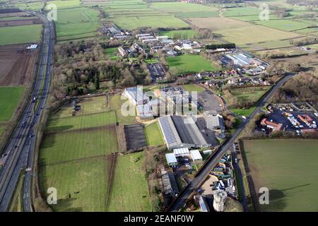 Luftaufnahme des Askham Bryan College, einer landwirtschaftlichen Hochschule in der Nähe von York Stockfoto