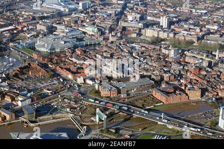 Luftaufnahme von Hull City centre Stockfoto