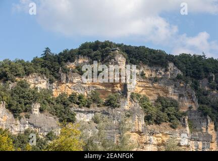 Belvedere Aussichtspunkt im Jardins de Marqueyssac in der Region Dordogne Frankreich Stockfoto