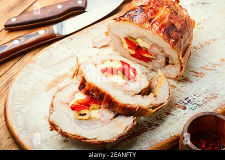 Leckere Fleischbrötchen Stockfoto