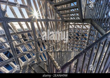 Moderne Architektur, Aussichtsturm, Velka Destna, Orlicke Berge, Ostböhmen, Tschechische Republik Stockfoto