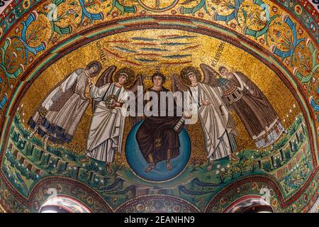 Schöne Mosaiken in der Basilica di San Vitale, UNESCO-Weltkulturerbe, Ravenna, Emilia-Romagna, Italien, Europa Stockfoto