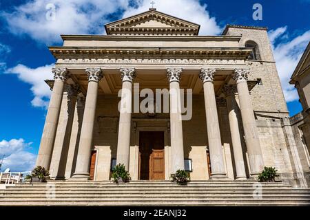 Basilika San Marino-Pieve, historisches Zentrum, UNESCO-Weltkulturerbe, San Marino, Europa Stockfoto