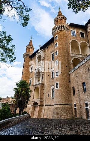 Palazzo Ducale di Urbino, Urbino, UNESCO Weltkulturerbe, Marken, Italien, Europa Stockfoto