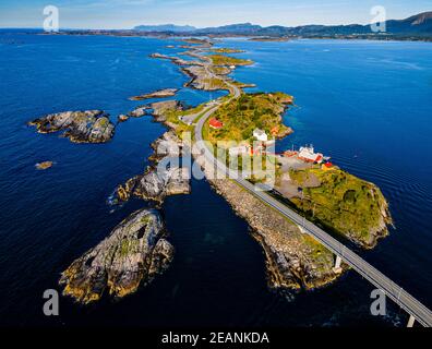 Luftlinie der Atlantikstraße, Region More Og Romsdal, Norwegen, Skandinavien, Europa Stockfoto