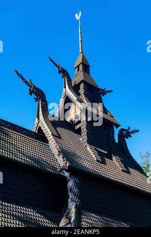 Stabkirche Fantoft, Bergen, Norwegen, Skandinavien, Europa Stockfoto