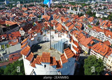 Luftaufnahme des Mehlsacks in Ravensburg Stockfoto