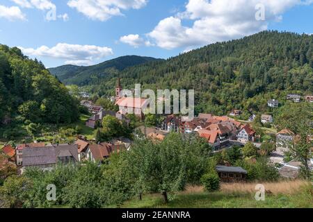 Blick auf Schiltach im Schwarzwald, Deutschland Stockfoto
