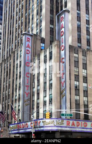 Radio City Music Hall, Rockefeller Center, Midtown, Manhattan, New York City, New York, Vereinigte Staaten von Amerika, Nordamerika Stockfoto
