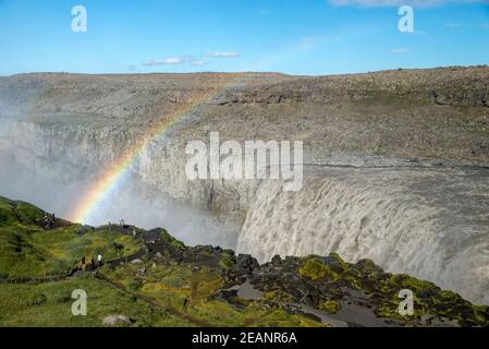 Dettifoss ist der mächtigste Wasserfall Islands. Stockfoto