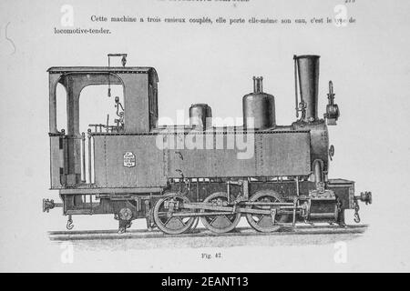 Lokomotive tender, le mecanicien moderne,editeur librairie commerciale,1890 Stockfoto