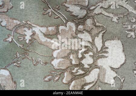 Fragment von Stoffmuster Tapete mit Blumenschmuck Stockfoto