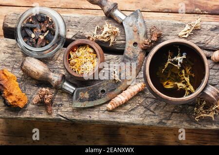 Heilkräutertee Stockfoto