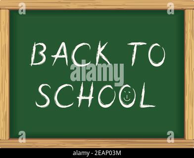 Zurück zur Schule Text auf Tafel oder Tafel Hintergrund für Bildungsdesign Stock Vektor