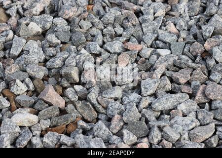 Zerkleinerter Stein, abgebrochener Stein. Stockfoto