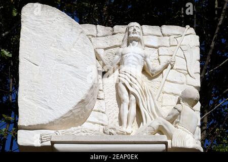 Auferstehung Jesu Christi, Mariens Weg in Klenovnik, Kroatien Stockfoto