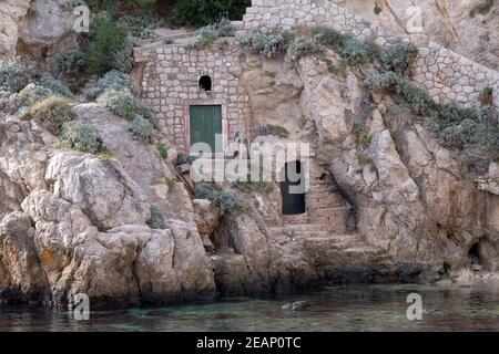 Haus in alten Hafen Kolorina, Dubrovnik, Kroatien Stockfoto