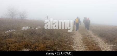 Touristen fotografieren die Natur. Fotografen fotografieren Landschaft. Stockfoto