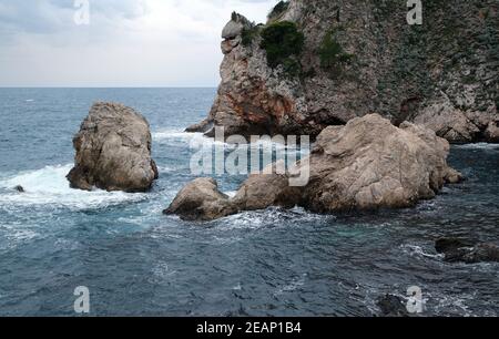 Bildliche blaue Adria in Dubrovnik, Kroatien Stockfoto