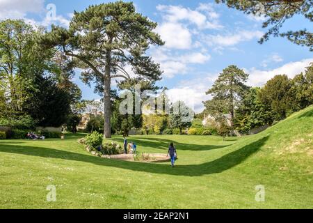 Wallingford Castle Meadows, (Gelände von Wallingford Castle) Wallingford, Oxfordshire, South East England, GB, Großbritannien Stockfoto