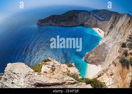 Navagio Strand, Schiffswrack, Zakynthos Griechenland Stockfoto