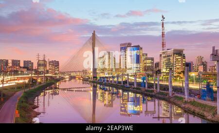 Octavio FRIAS de Oliveira Brücke in Sao Paulo Brasilien Stockfoto