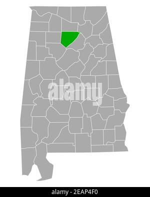 Karte von Cullman in Alabama Stockfoto