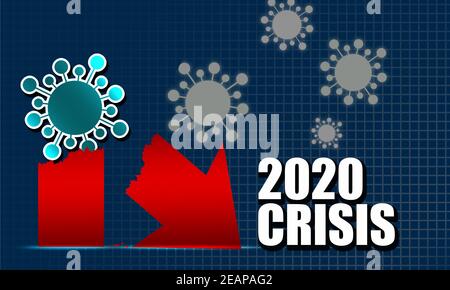Globale wirtschaftliche Auswirkungen 2020 durch Coronavirus Stockfoto
