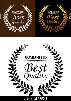 Beste Qualität garantiert Label oder Emblem, für Handel und Werbung Stock Vektor