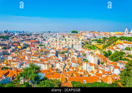 Luftaufnahme von Lissabon einschließlich Kloster da graca, Portugal. Stockfoto