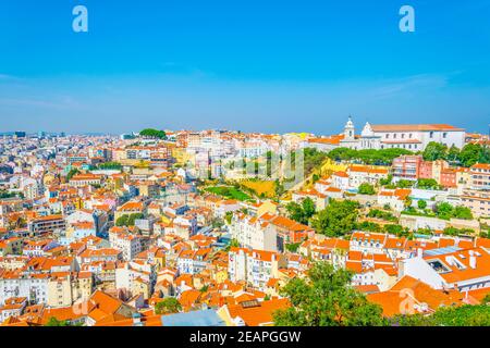 Luftaufnahme von Lissabon einschließlich Kloster da graca, Portugal. Stockfoto