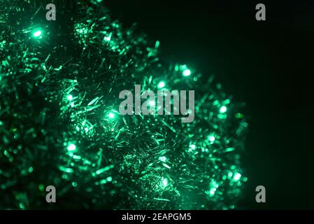 Abstrakter Hintergrund aus grünen Lichtern Stockfoto