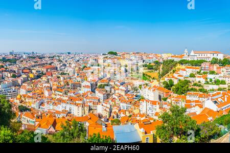 Luftaufnahme von Lissabon einschließlich Kloster da graca, Portugal. Stockfoto