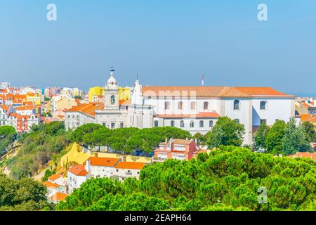 Luftaufnahme von Lissabon einschließlich Kloster da graca, Portugal. Stockfoto