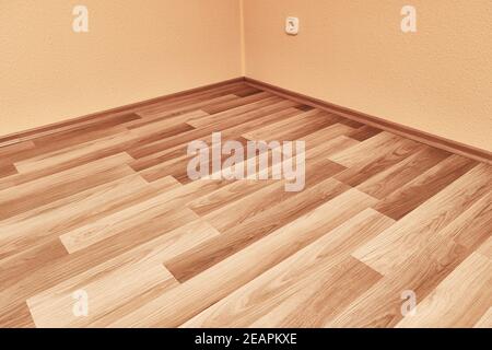 Parkettboden innere Leere zimmer Ecke Stockfoto