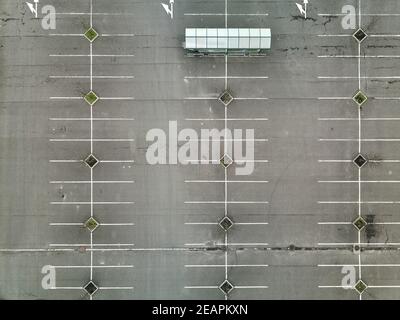 Leeren Parkplatz Antenne Stockfoto