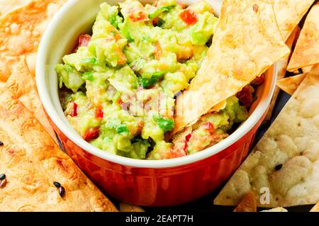 Guacamole, kalte mexikanische Vorspeise Stockfoto