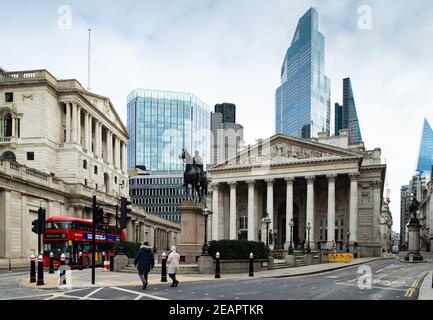 Die Royal Exchange in Bank, London Stockfoto