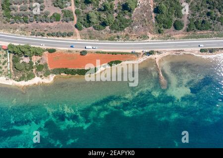 Luftaufnahme der Adriaküste bei Galesnjak In Dalmatien Kroatien Stockfoto