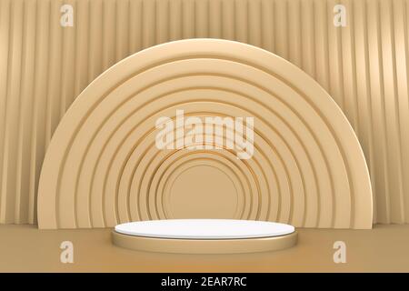 Weißes Podium auf Hintergrund abstrakt minimalistischen Stil. 3D-Rendering Stockfoto