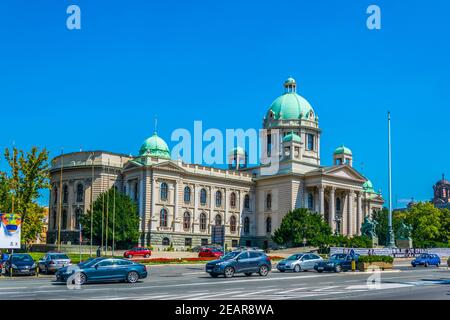 Ansicht des Nationalversammlung-Gebäudes in Belgrad, Serbien Stockfoto