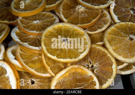 Orangenscheiben getrocknet Stockfoto