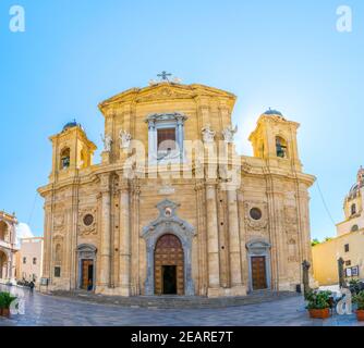 Blick auf die Kathedrale von Marsala, Sizilien, Italien Stockfoto