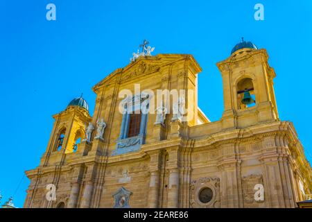 Blick auf die Kathedrale von Marsala, Sizilien, Italien Stockfoto